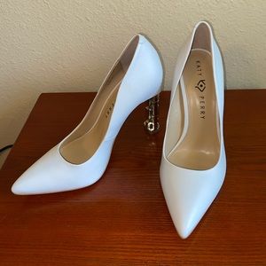 Katy Perry White and Gold Heel Stilettos